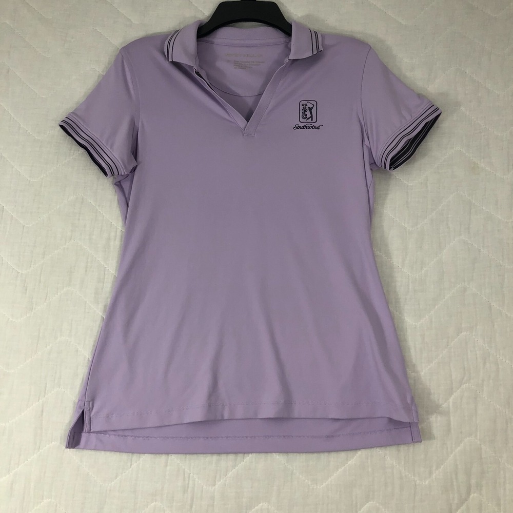 Peter‎ Millar Polo Shirt Women's Small Purple Golf TPC Southwind V-Neck